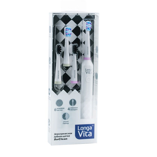 Зубная щетка LONGA VITA Зубная щетка электрическая белая SoClean